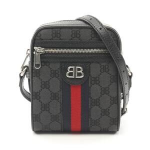 Balenciaga Gucci Hacker Project Shoulder Bag Canvas Leather Black Multicolor